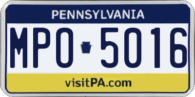 PA license plate MPO5016