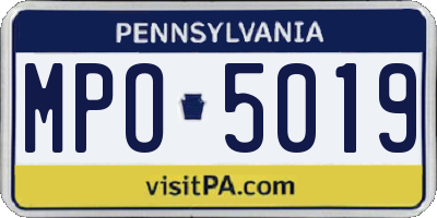 PA license plate MPO5019