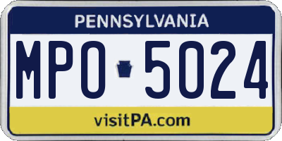 PA license plate MPO5024