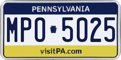 PA license plate MPO5025