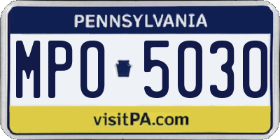 PA license plate MPO5030