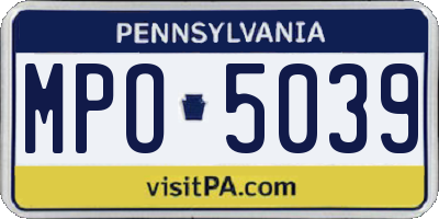 PA license plate MPO5039