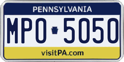 PA license plate MPO5050
