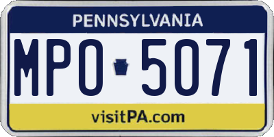 PA license plate MPO5071