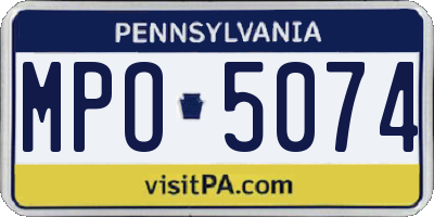 PA license plate MPO5074