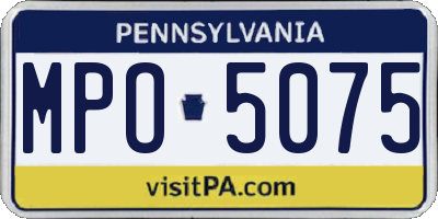 PA license plate MPO5075