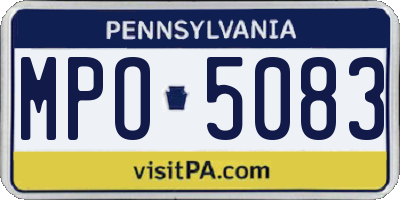 PA license plate MPO5083