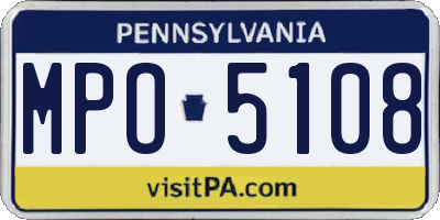 PA license plate MPO5108