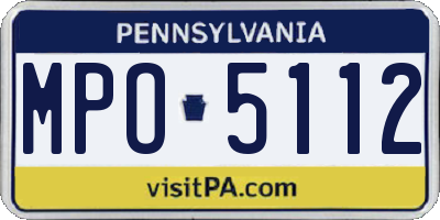 PA license plate MPO5112