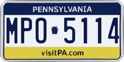 PA license plate MPO5114