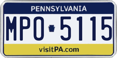 PA license plate MPO5115