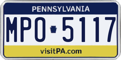 PA license plate MPO5117