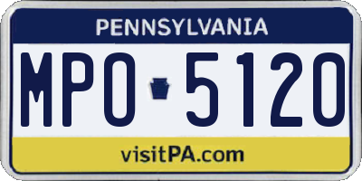PA license plate MPO5120