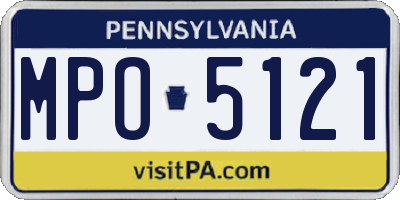 PA license plate MPO5121
