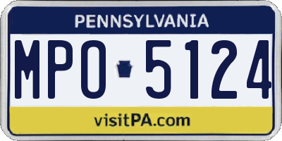 PA license plate MPO5124