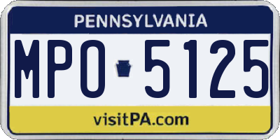 PA license plate MPO5125