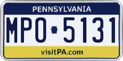 PA license plate MPO5131