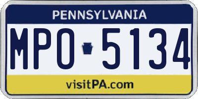 PA license plate MPO5134