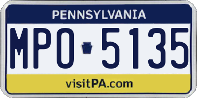 PA license plate MPO5135