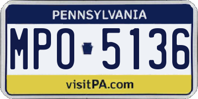 PA license plate MPO5136