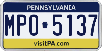 PA license plate MPO5137
