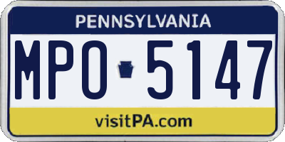 PA license plate MPO5147