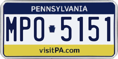 PA license plate MPO5151