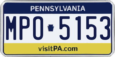 PA license plate MPO5153