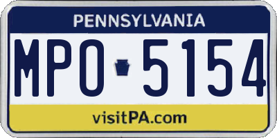 PA license plate MPO5154