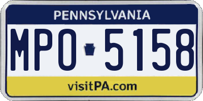 PA license plate MPO5158