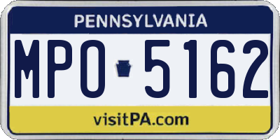 PA license plate MPO5162