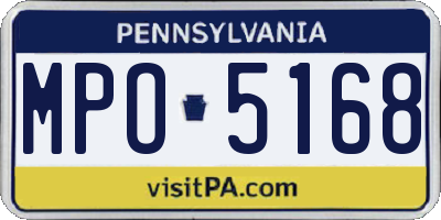 PA license plate MPO5168