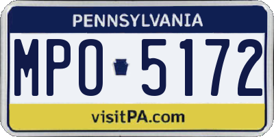 PA license plate MPO5172