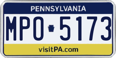 PA license plate MPO5173