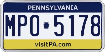 PA license plate MPO5178