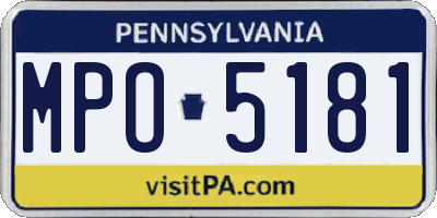 PA license plate MPO5181