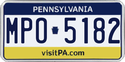 PA license plate MPO5182