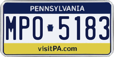 PA license plate MPO5183