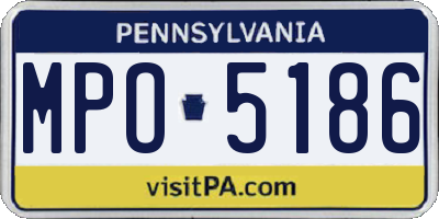 PA license plate MPO5186