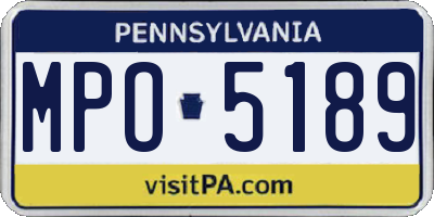 PA license plate MPO5189