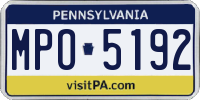 PA license plate MPO5192