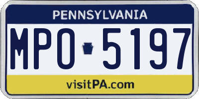 PA license plate MPO5197