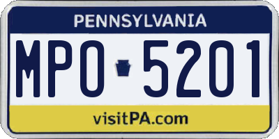 PA license plate MPO5201