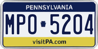 PA license plate MPO5204
