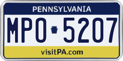 PA license plate MPO5207