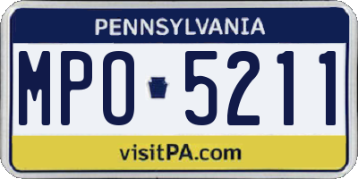 PA license plate MPO5211