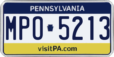 PA license plate MPO5213