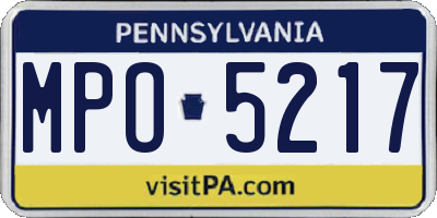 PA license plate MPO5217