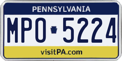 PA license plate MPO5224