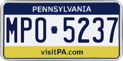 PA license plate MPO5237